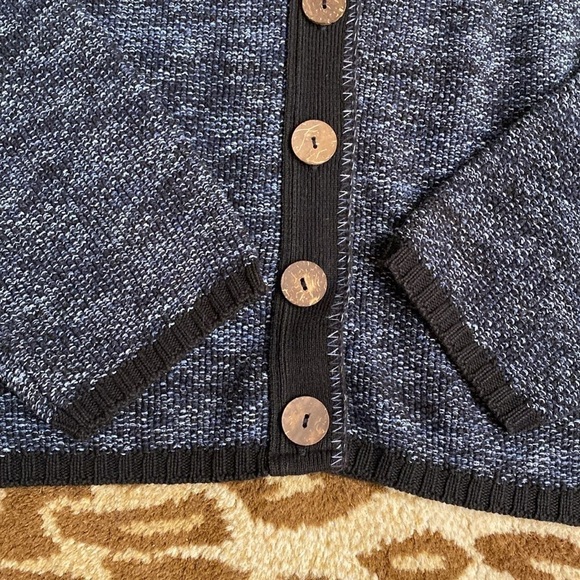 Chunky knit Cardigan Sweater Women’s boxy Cropped buttons woven Vintage Size M/L - Picture 3 of 9